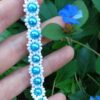 Modrý perlový korálkový náramek